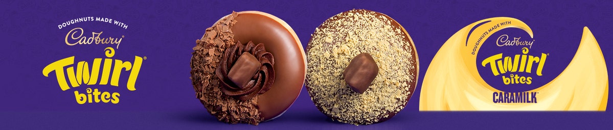 Cadbury® Twirl® Bites Doughnuts at Krispy Kreme - Limited Time exclusive Flavour!